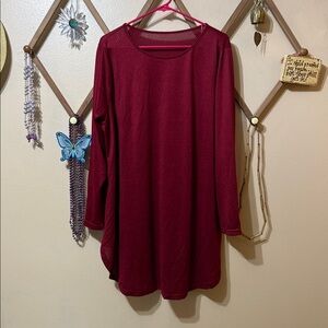 Elegant Burgundy Long Sleeve Top